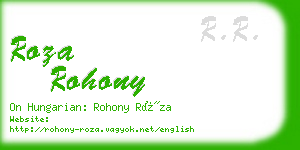 roza rohony business card